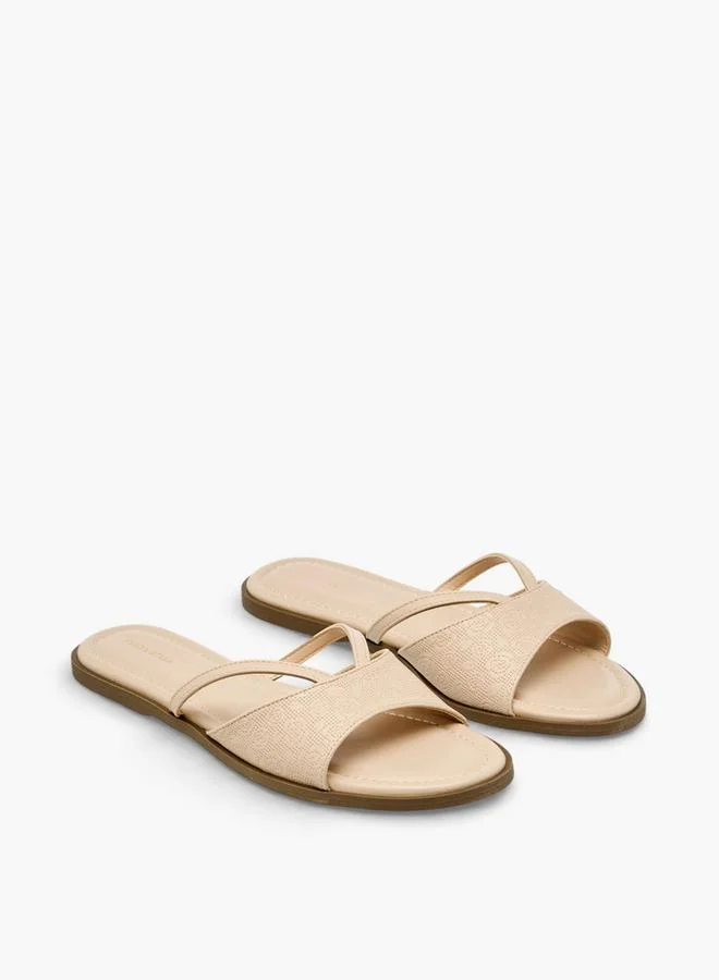 Flora Bella Women's Textured Slip-On Flat Sandals