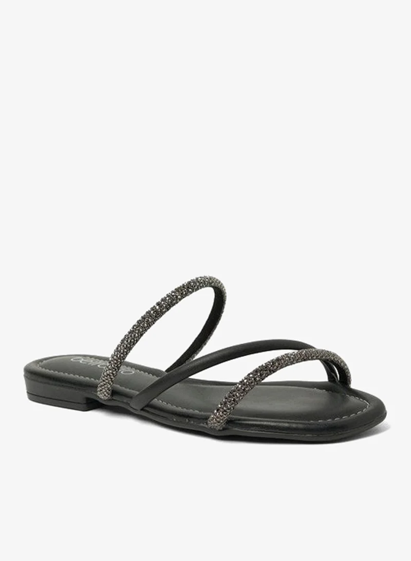 Beira Rio Ladies Flat Sandals Black