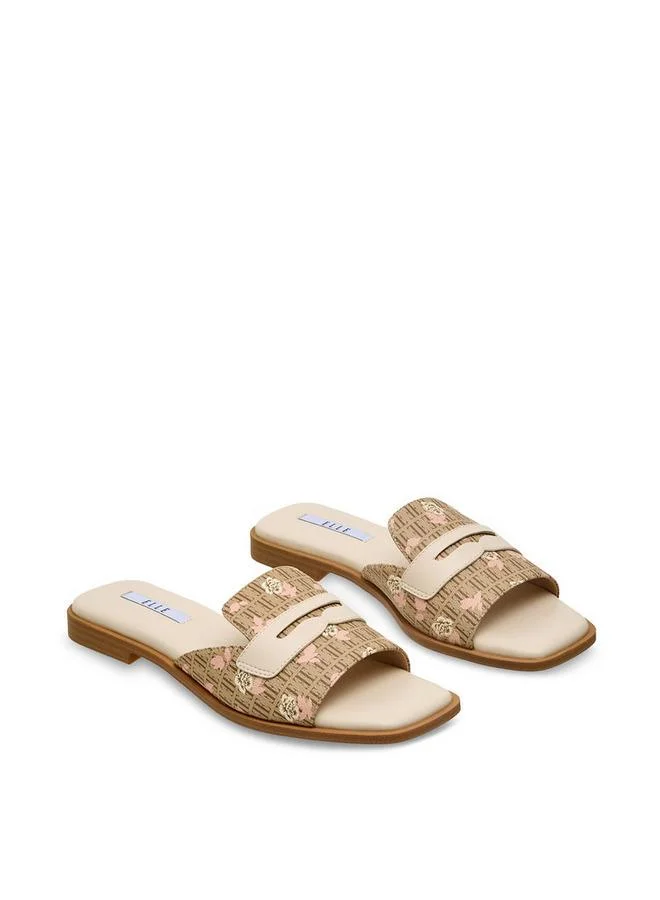 Women's Monogram Print Slide Sandals