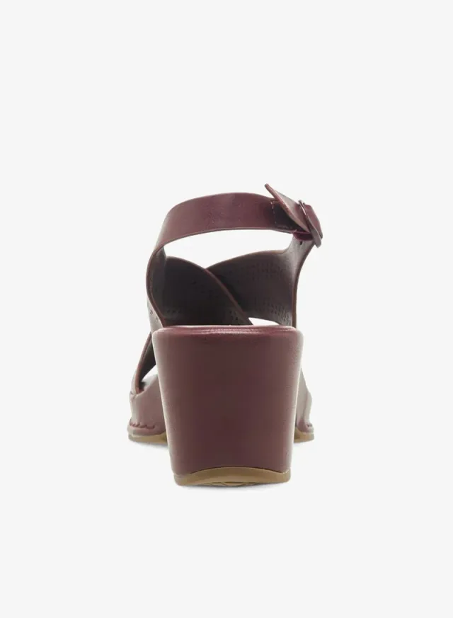 Women's Perforated Cross Strap Block Heel Sandals – image 5