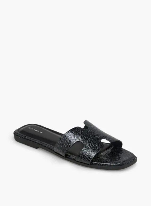 Women's Textured PU Slide Sandals with H-Shaped Straps – image 2