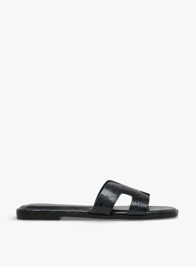 Women's Textured PU Slide Sandals with H-Shaped Straps – image 3
