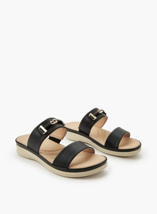 Women's Metallic Detail Slide Sandals