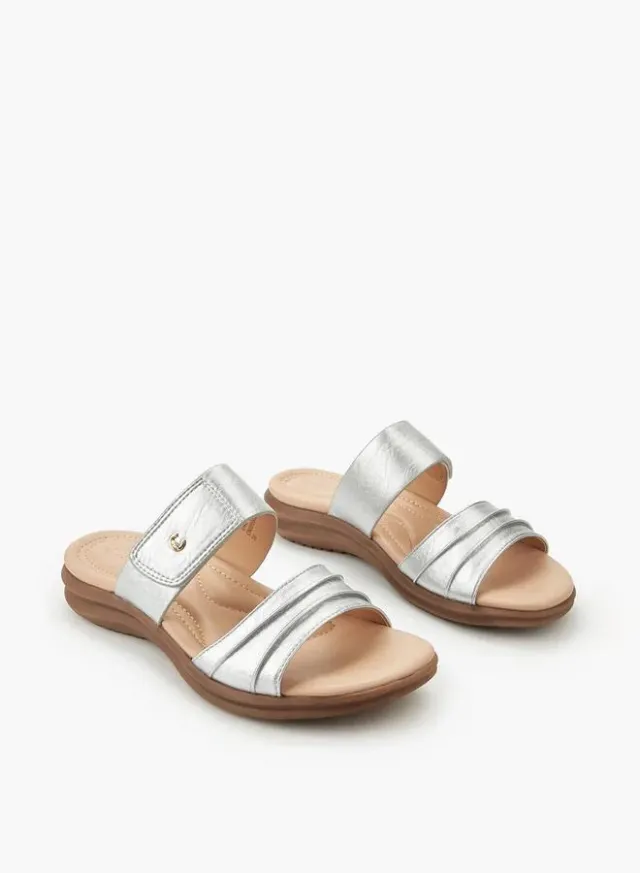 Women Hook-and-Loop Slide Sandals