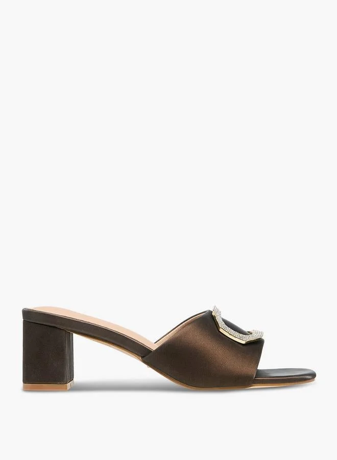 Flora Bella Embellished Slip-On Block Heel Sandals