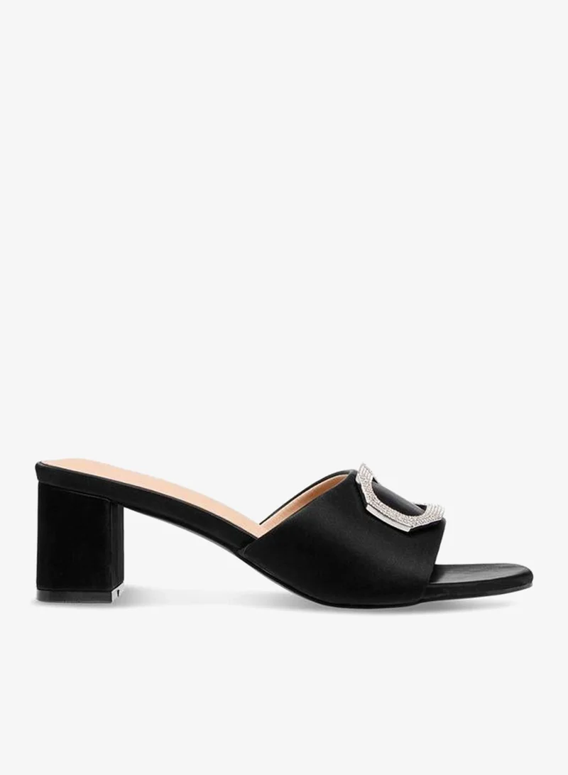 Flora Bella Embellished Slip-On Block Heel Sandals