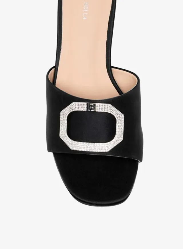 Brown PU Slip-On Sandals with Block Heel and Embellishment – image 4