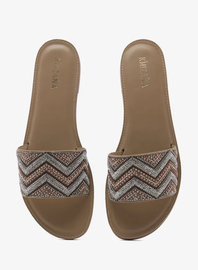 Rhinestone Flat Sandals – image 4