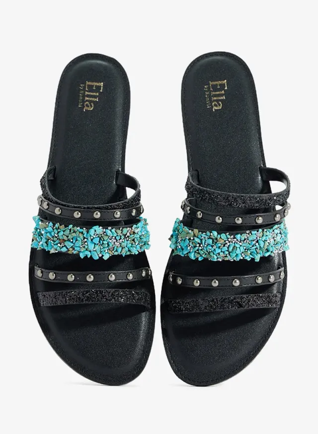 Multi Strap Studded Flat Sandal – image 4