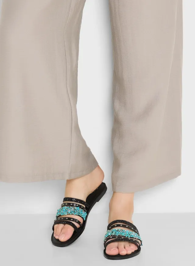 Multi Strap Studded Flat Sandal – image 5