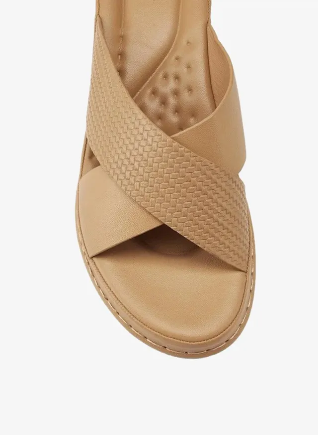 Textured Criss-Cross Slip-On Sandals – image 4