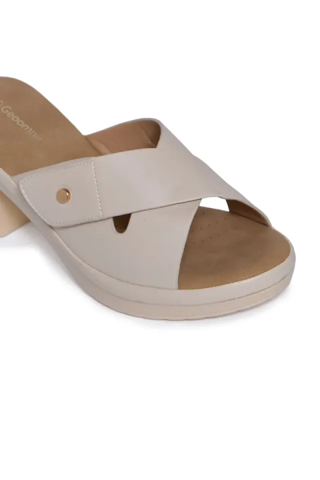 Black Synthetic Slide Sandals for Women with Cushioned Footbed – image 4