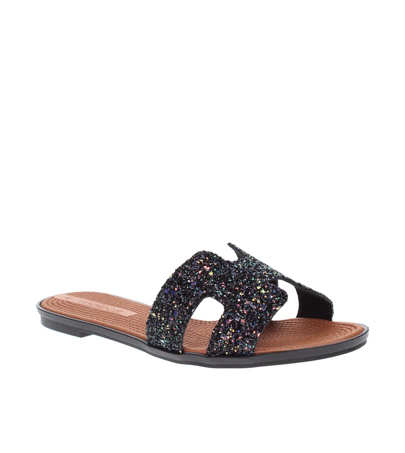 MOLECA Flat Slip-On Sandals Black