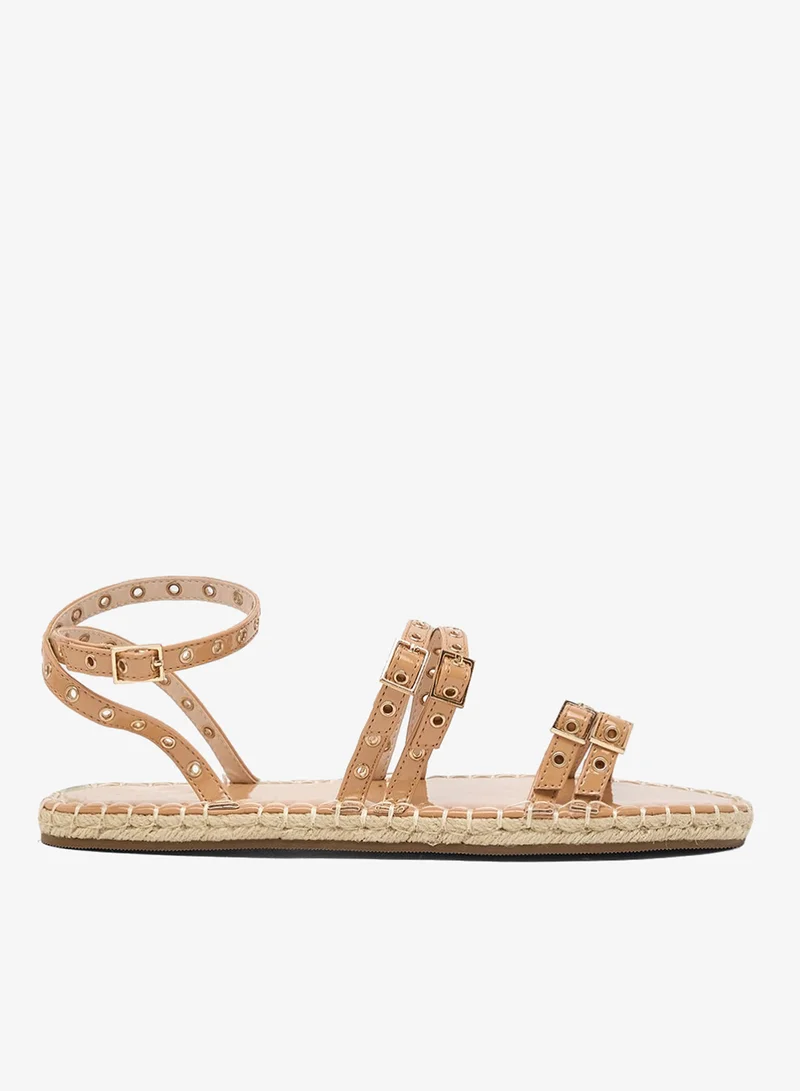 Studded Multi-Strap Flat Sandal
