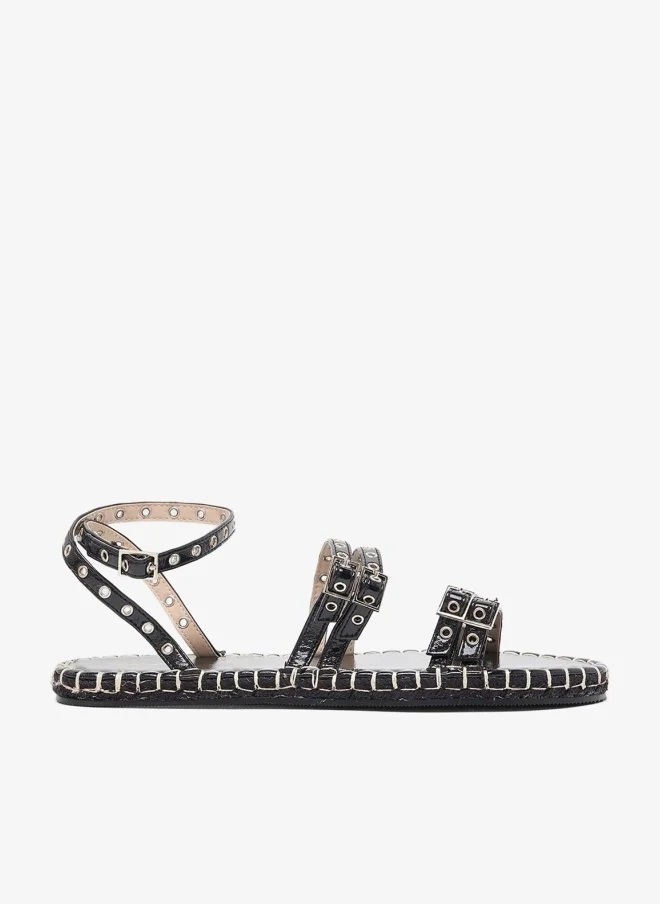 Studded Multi-Strap Flat Sandal