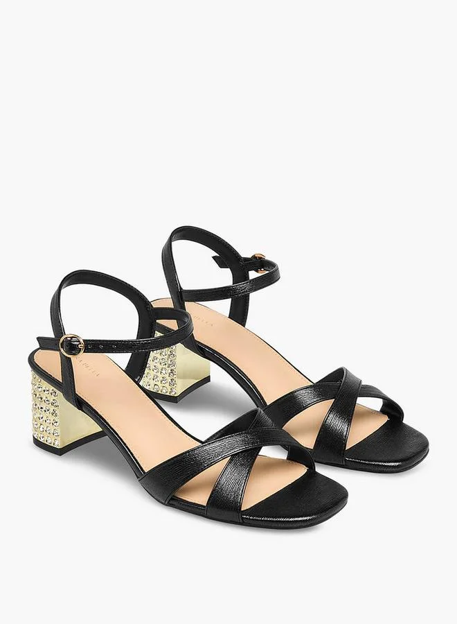 Embellished Block Heel Sandals