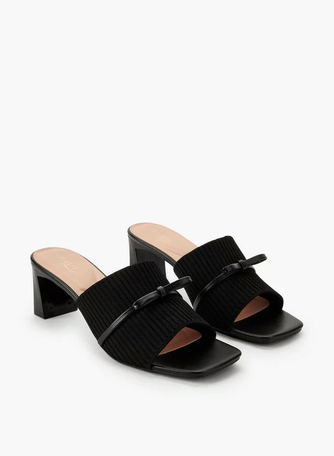 Women's Ribbed Block Heel Sandals