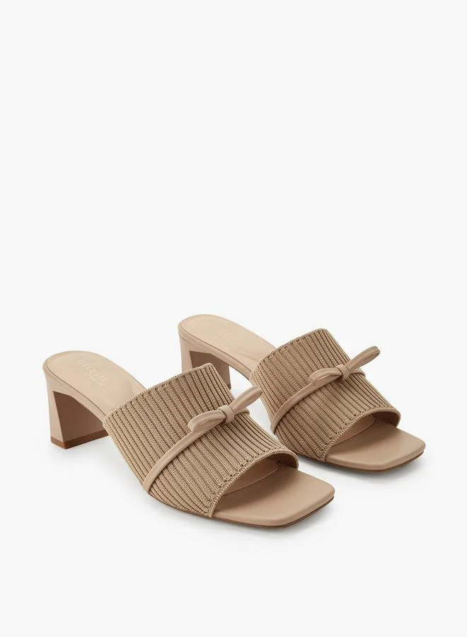 Women's Ribbed Block Heel Sandals