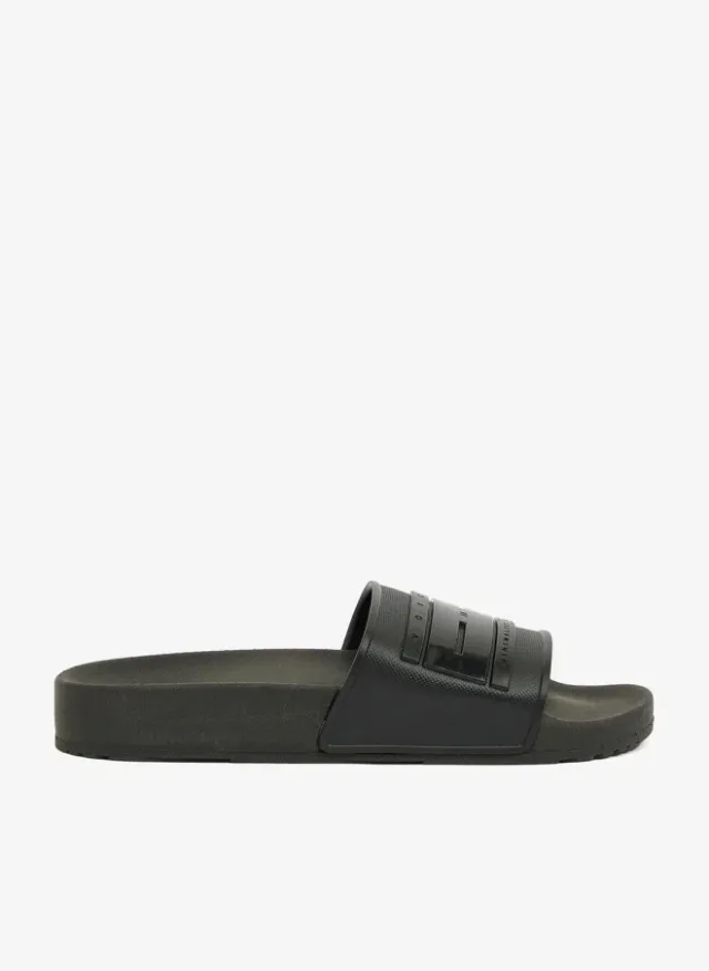 Slide London Women's Anti-Slip Single Strap Sandals Black