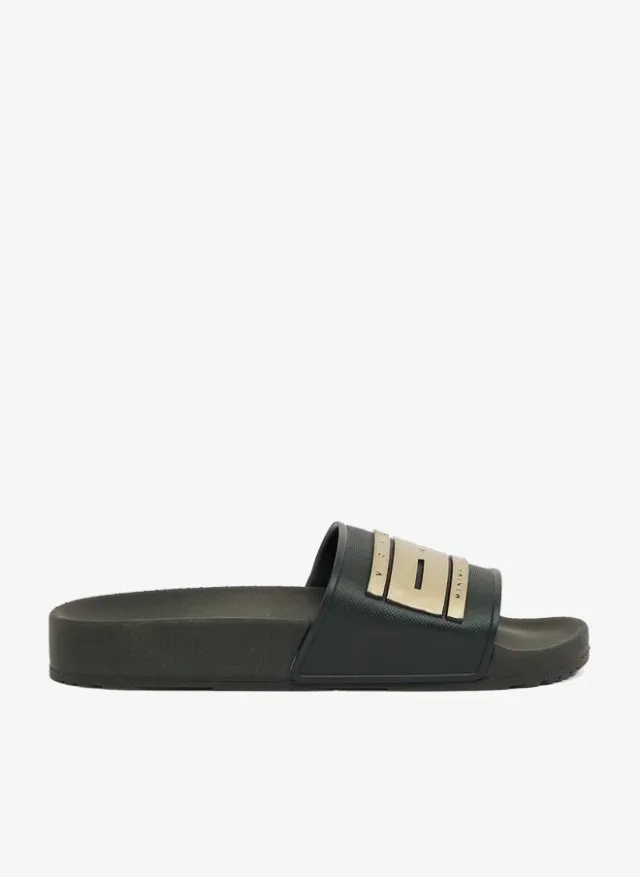 Slide London Women's Anti-Slip Single Strap Sandals Black