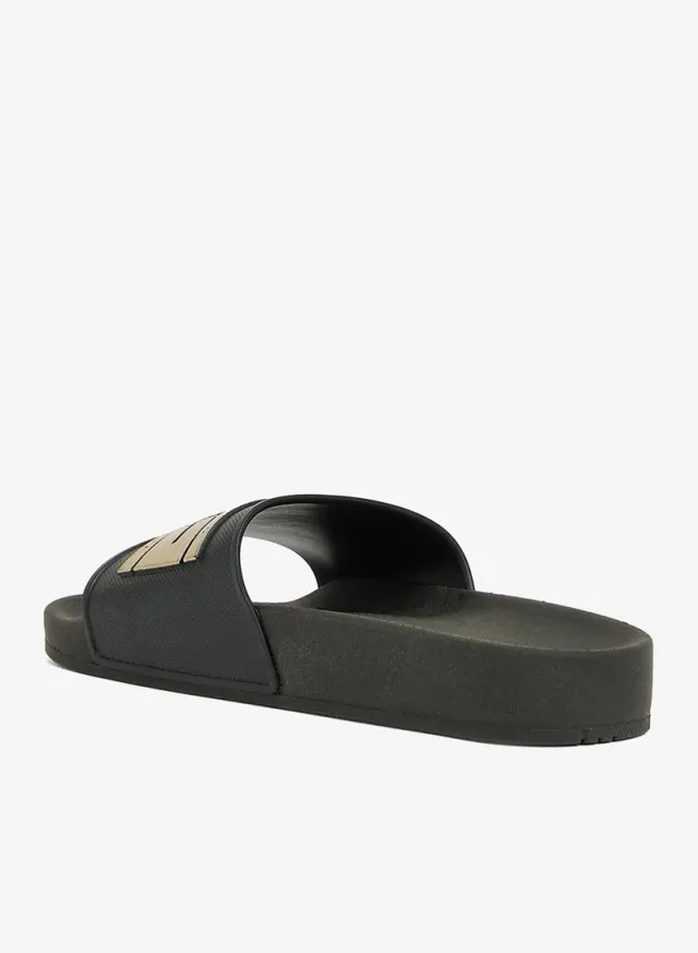 Women's Black Flat Sandals with Single Strap and Anti-Slip Sole – image 2
