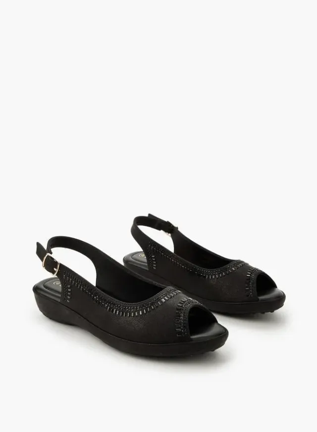 Women's Embellished Peep Toe Sandals
