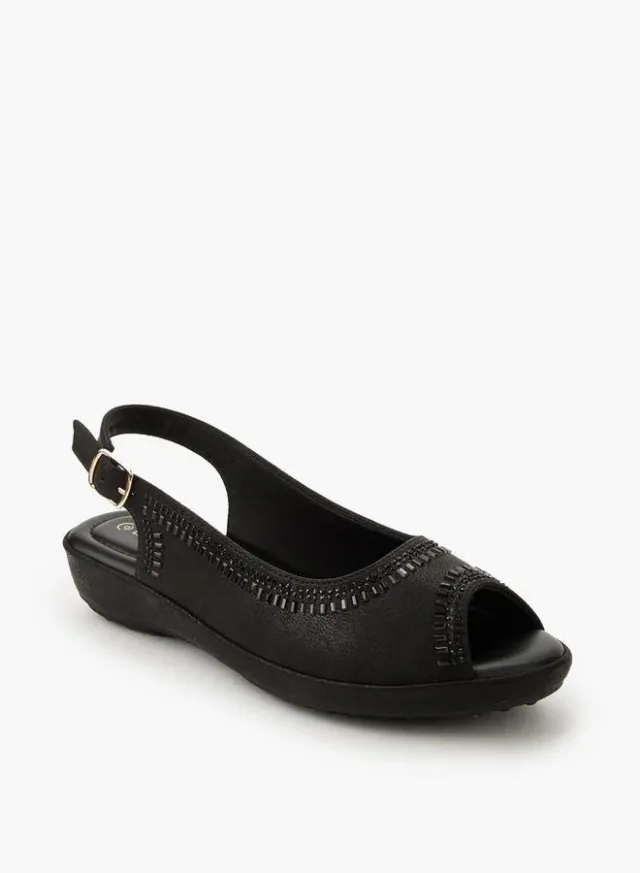 Women's Embellished Peep Toe Sandals – image 2