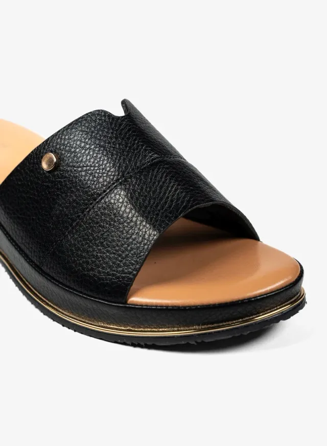 Gold Synthetic Slide Sandals for Women with Cushioned Footbed – image 4