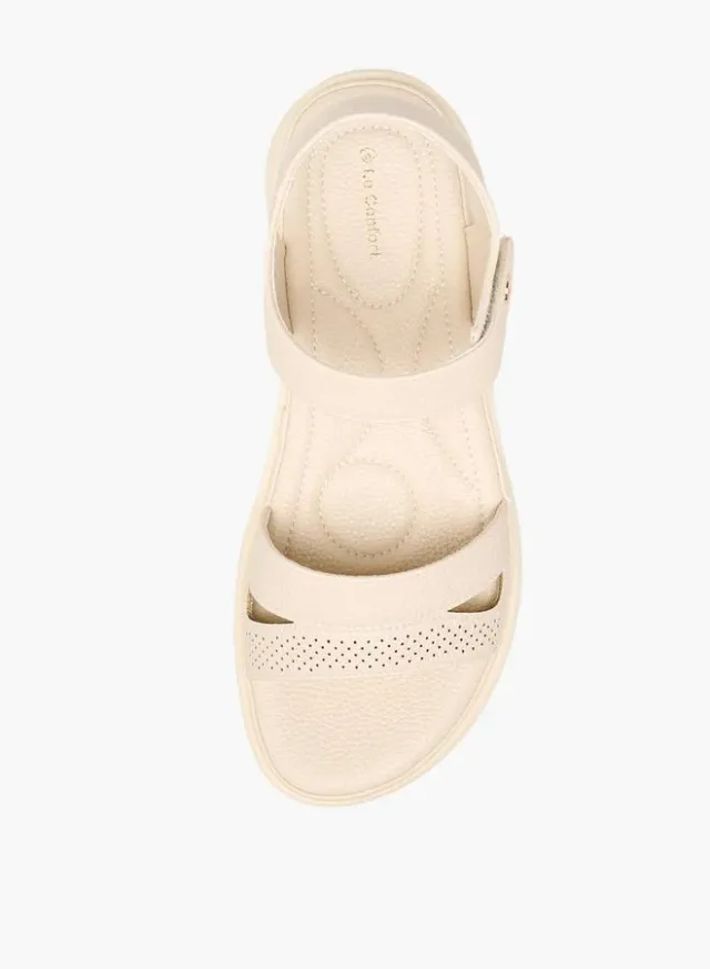 Women Cutout Sandals Beige – image 2