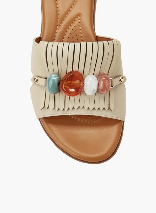 Women Fringed Embellished Slip-On Sandals – image 5