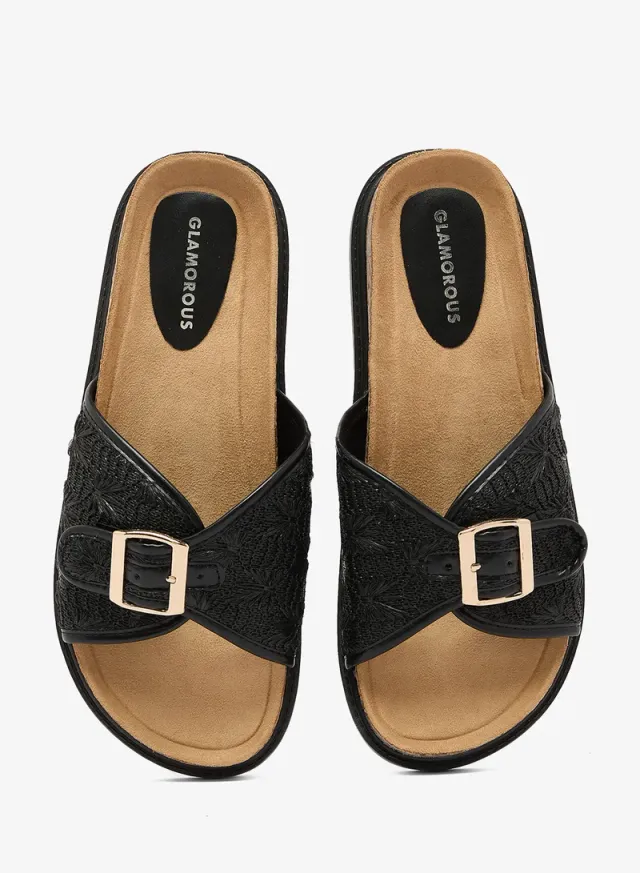 Flat Woven Sandals, Natural – image 4