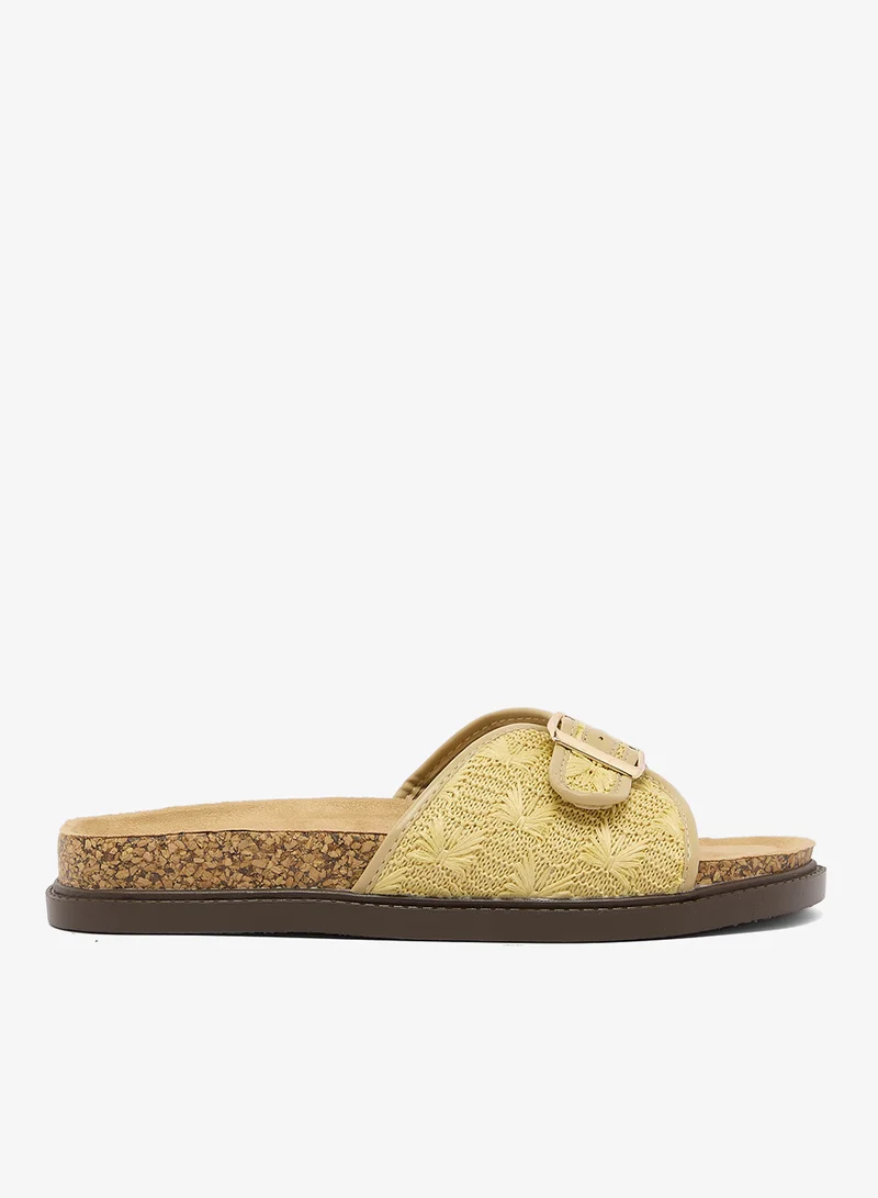 Flat Woven Sandals, Natural