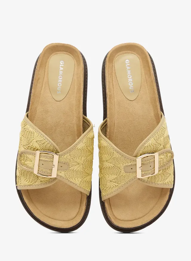 Flat Woven Sandals, Natural – image 4