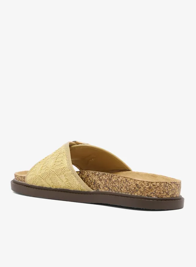 Flat Woven Sandals, Natural – image 2