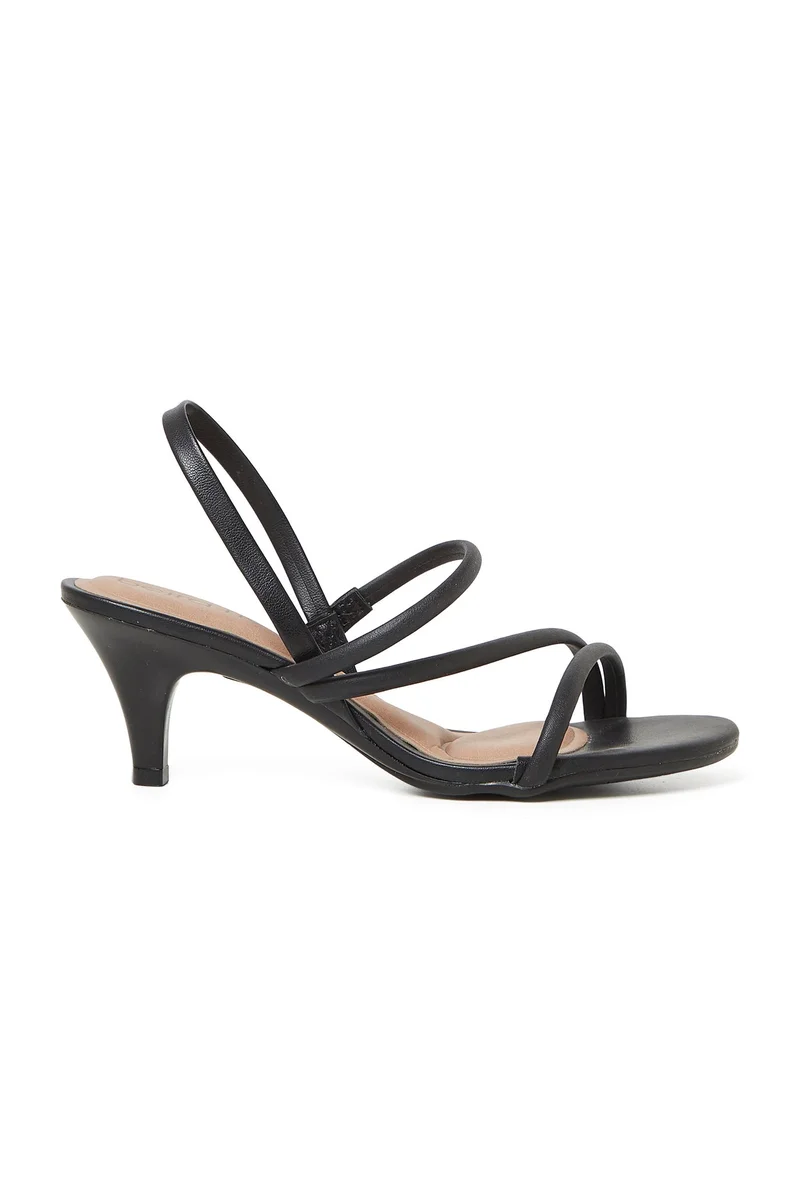 BEIRA RIO Low Heel Sling Back Sandals BLACK