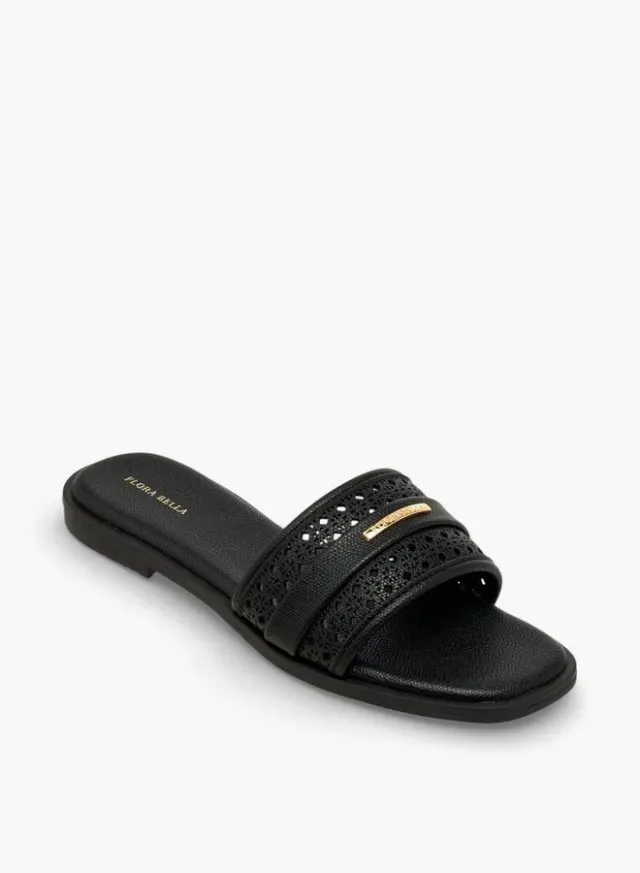 صنادل نسائية بيضاء مسطحة سهلة الارتداء بقص ليزر من البولي يوريثان – صورة 2