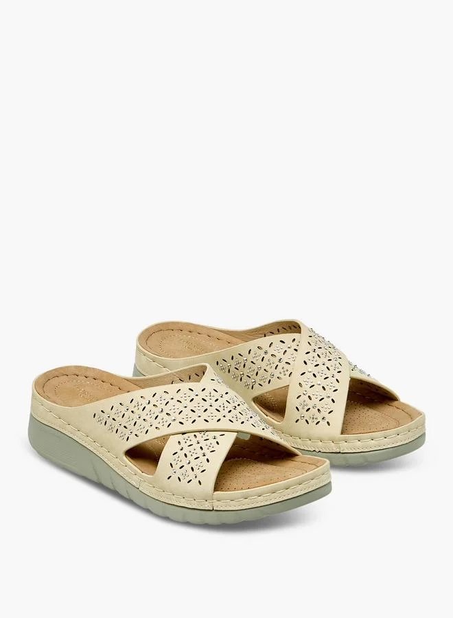 Flora Bella Women's Embellished Cross-Strap Sandals