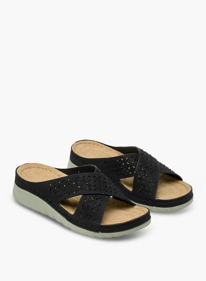 Flora Bella Women's Embellished Cross-Strap Sandals