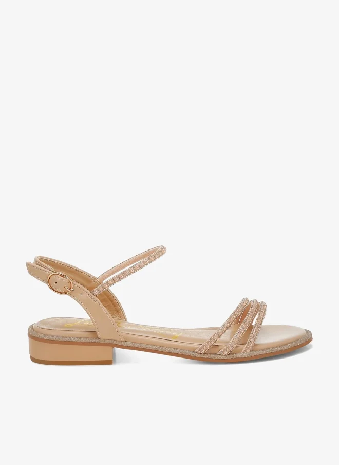 Rhinestone Pearl Flat Sandals Silver