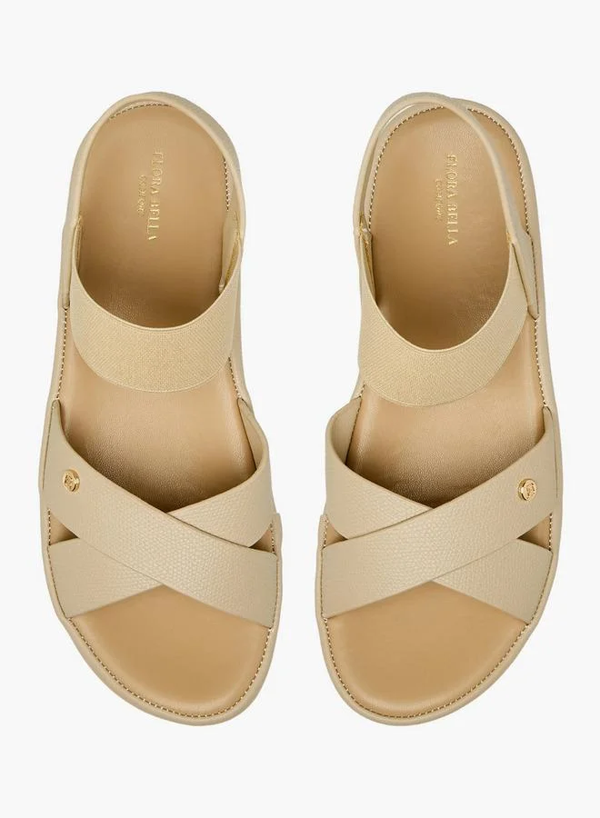Women's Textured Cross Strap Sandals