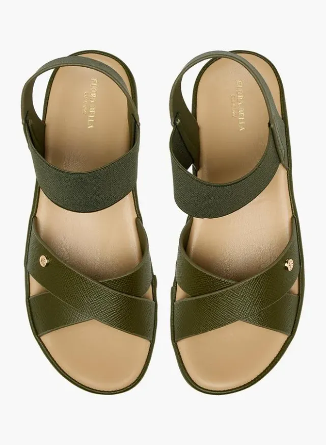Women's Textured Cross Strap Sandals