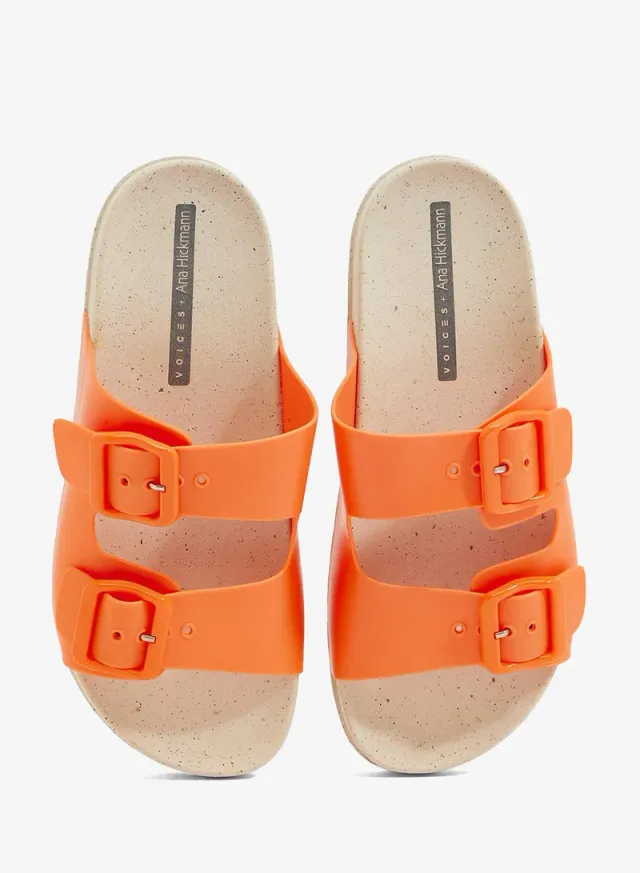 Folk Women's Birken Sandal Adjustable Strap Natural/Orange – image 4