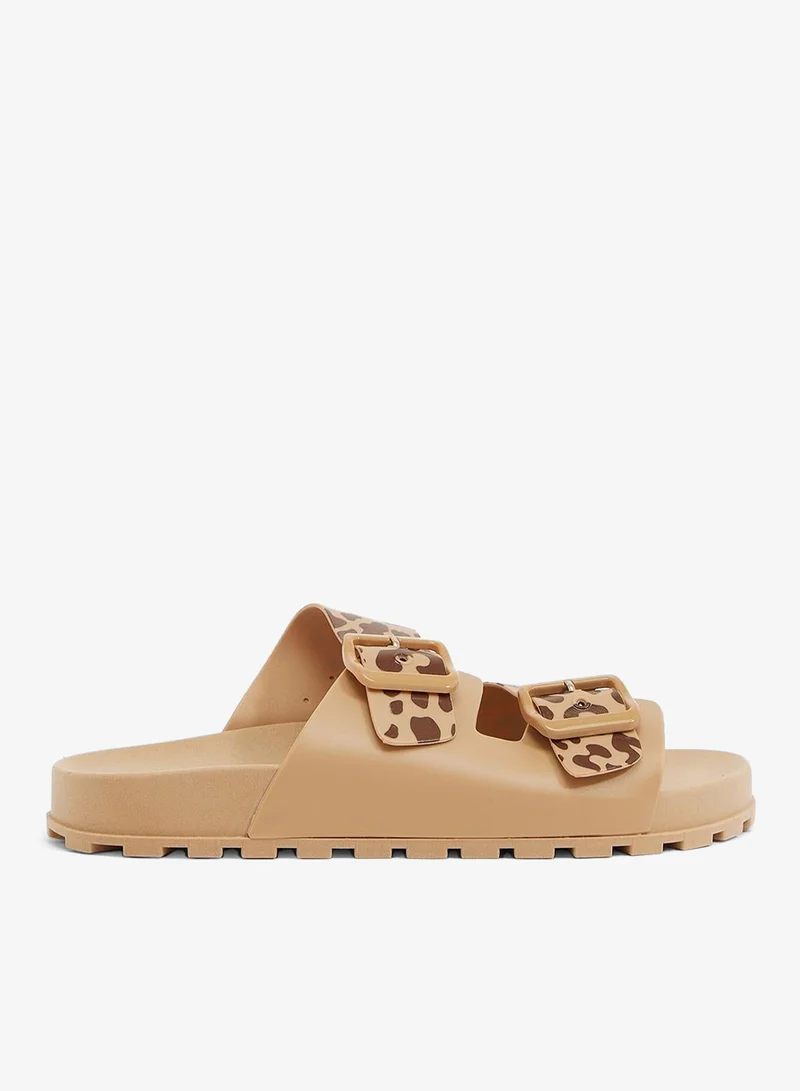 Folk Women's Birken Sandal Adjustable Strap Natural/Orange