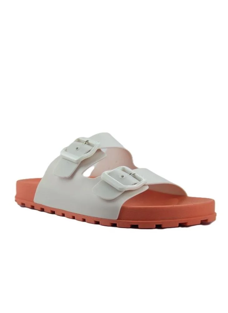 Folk Women's Birken Sandal Adjustable Strap Natural/Orange