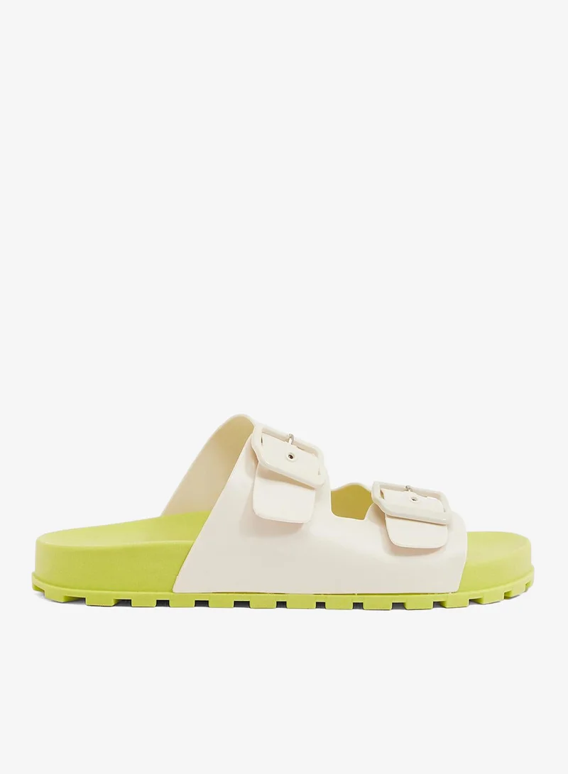 Folk Women's Birken Sandal Adjustable Strap Natural/Orange