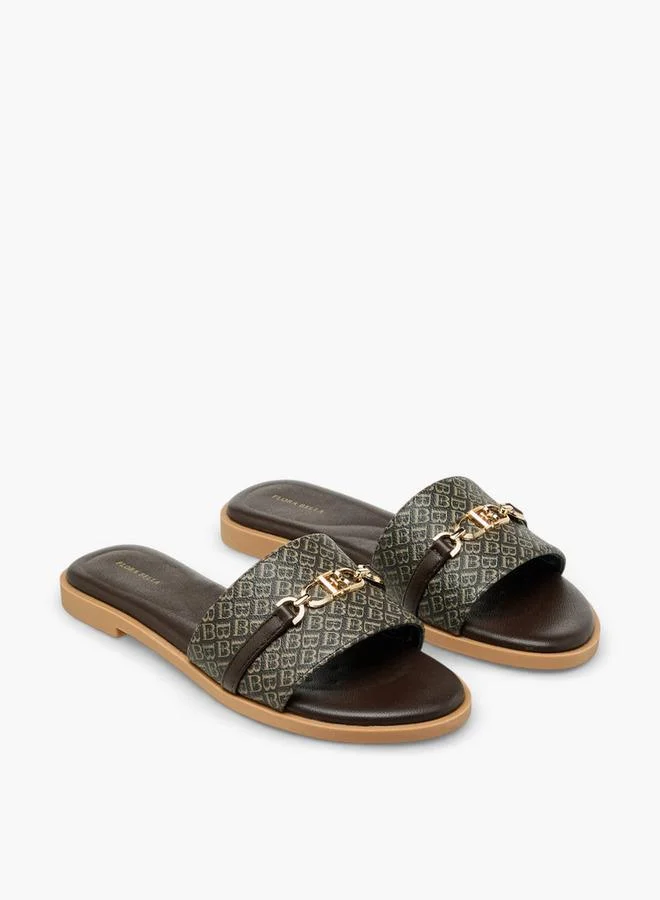 Flora Bella Women Monogram Slip-On Sandals