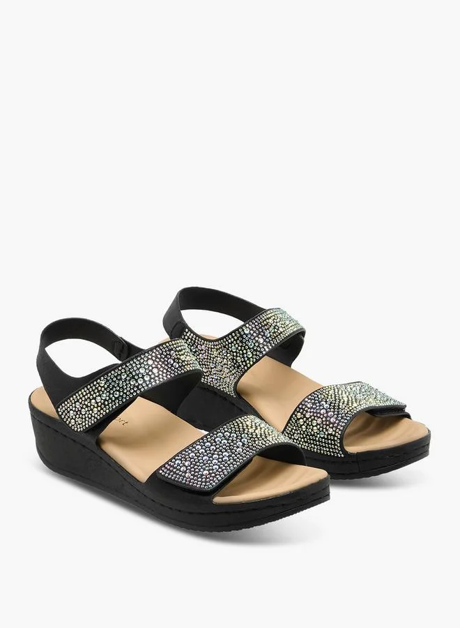 Women's Embellished Hook & Loop Sandals