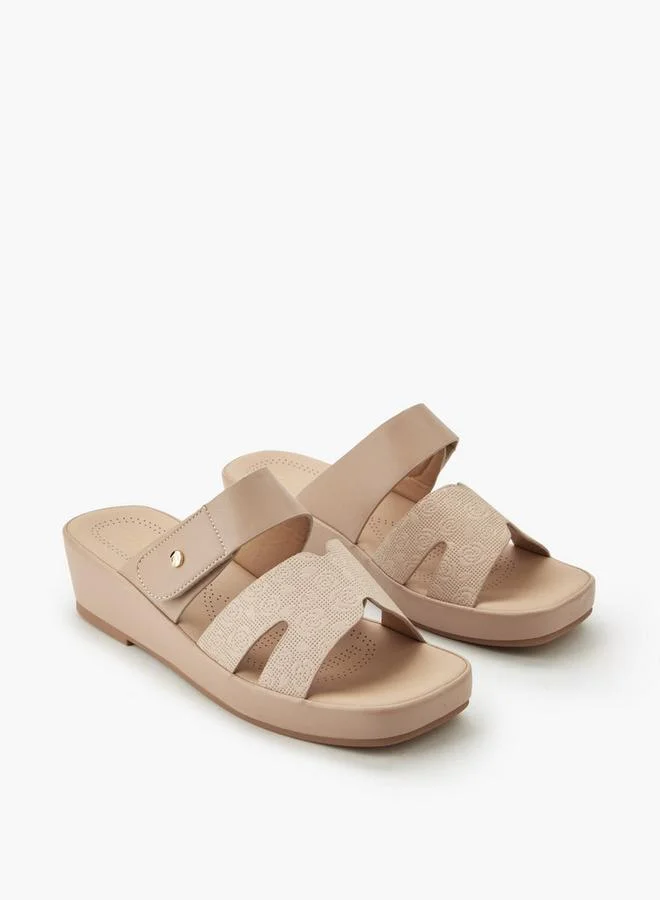 Flora Bella Women Floral Textured Wedge Sandals