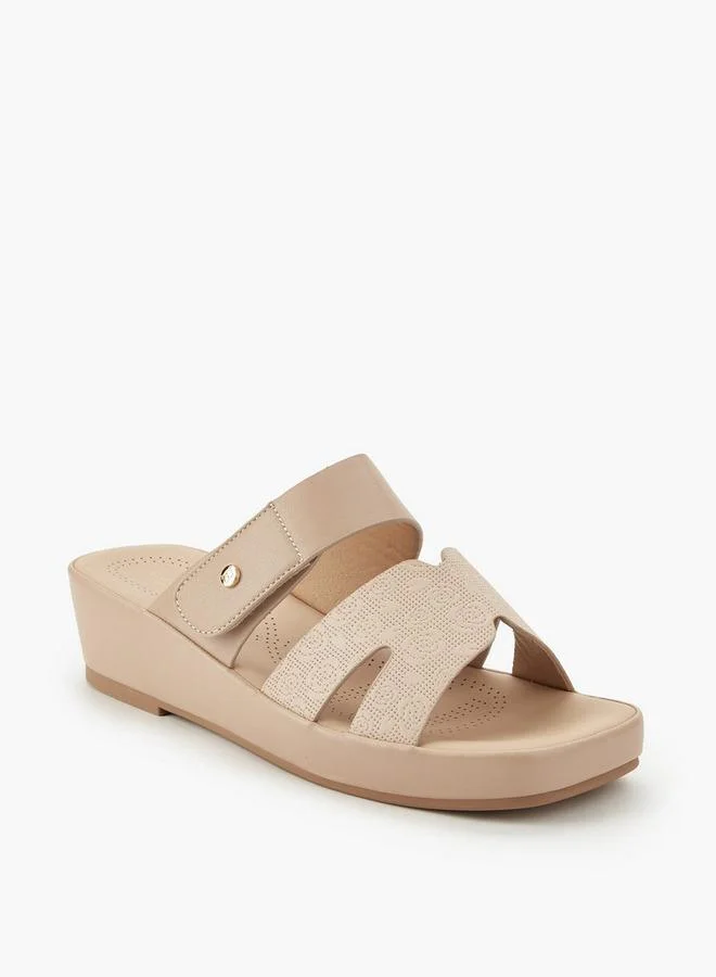 Flora Bella Women Floral Textured Wedge Heel Sandals