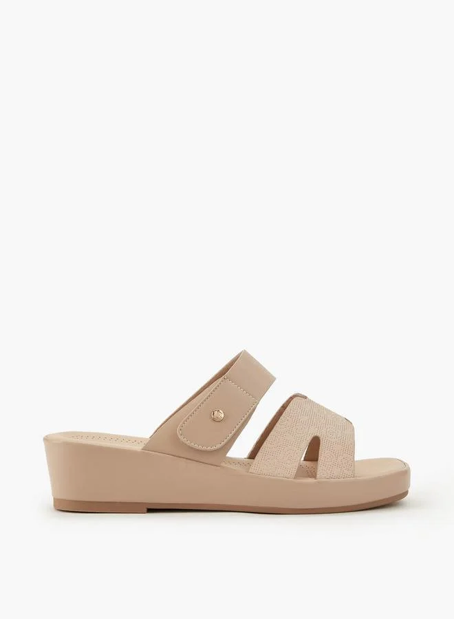 Flora Bella Women Floral Textured Wedge Heel Sandals